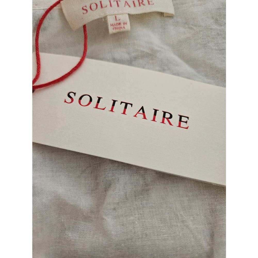 NWT Solitaire Short Sleeve Ruffle Embroidered Black Floral Lined Blouse-Large - Picture 5 of 6